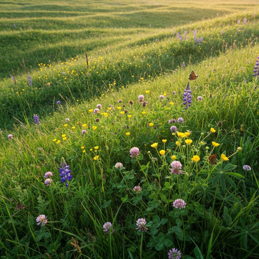 Natürliche Wiese mit wilden Kräutern