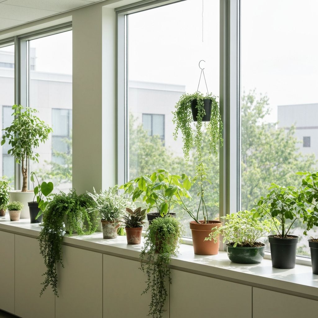 Grüne Pflanzen in hellem Interieur